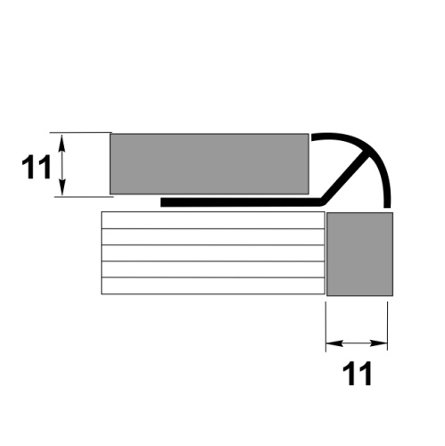 Профиль под плитку внешний для наружних углов ПУ 20-12