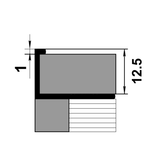 Профиль для плитки алюминий ПК 01-12